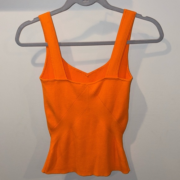 House of Harlow 1960 NWT Sculpted Ribbed Knit Tank Size Small Orange STRETCHY!! - Picture 4 of 11